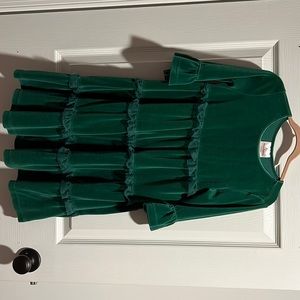 Green velour dress